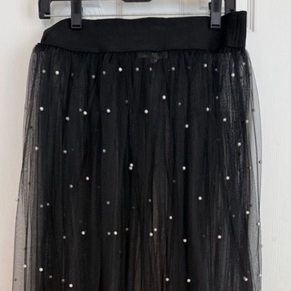 Hot & Delicious Dresses & Skirts - Hot & Delicious Black Maxi Skirt with Pearl Details